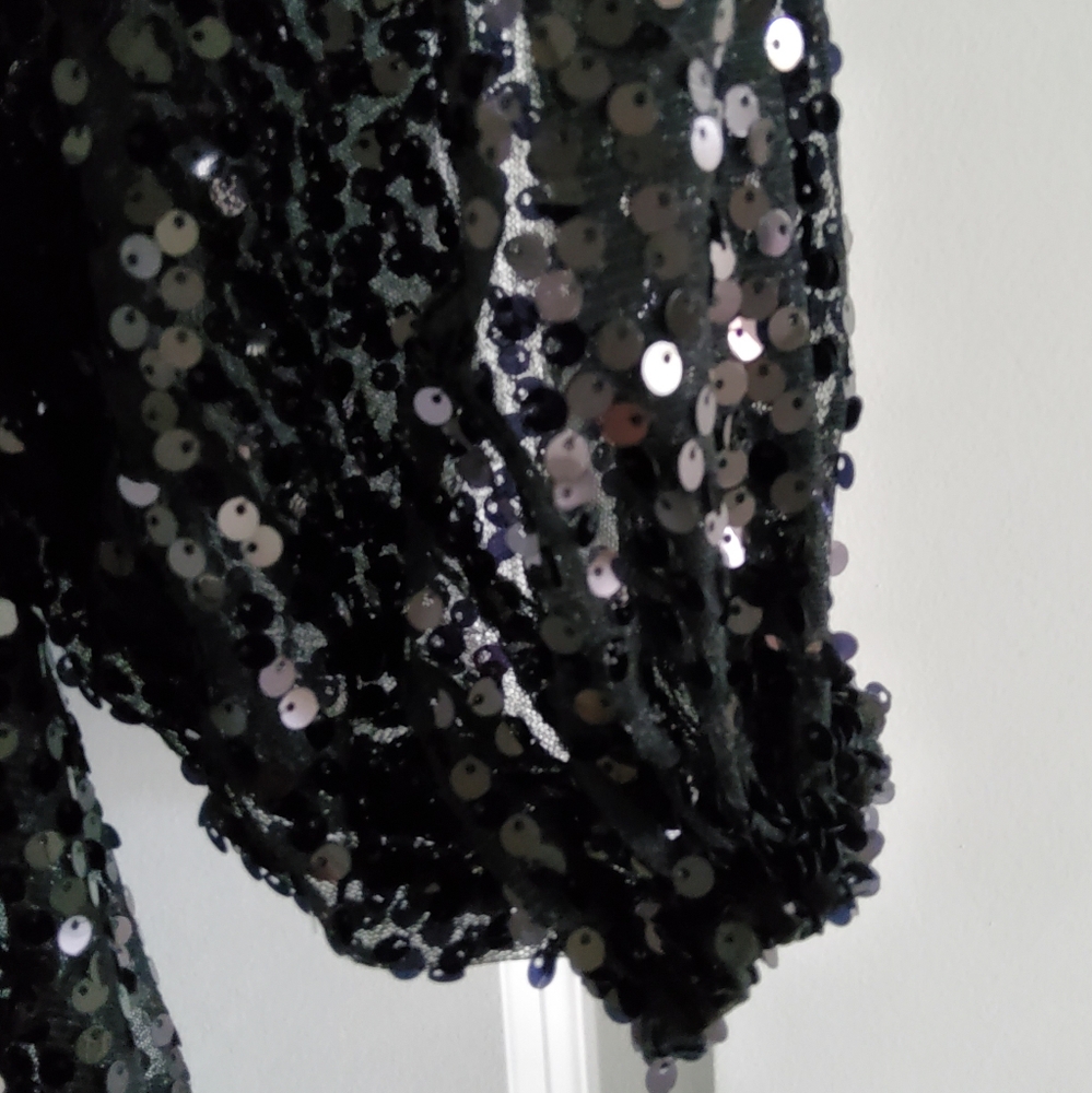 Selkie Black Princess Sequin Gown - Picture 9 of 16